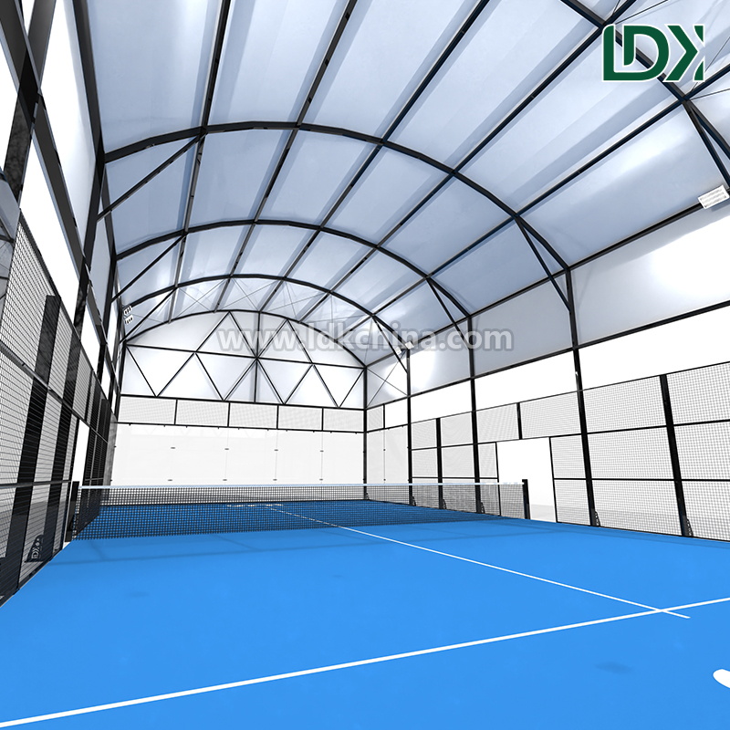 Panoramic Padel Court with Roof and Tempered Glass for Clubs and Resorts