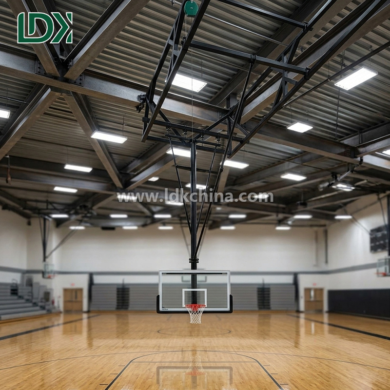 Heavy Duty Sturdy Reinforced Steel Ceiling Mounted Basketball Hoop for Gym & Commercial