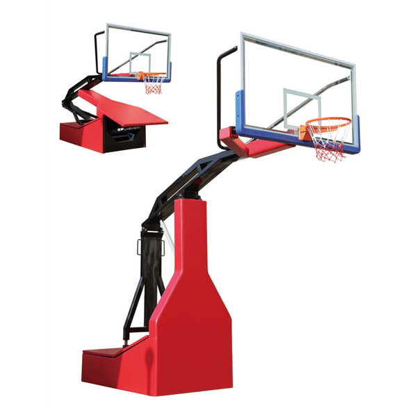 Factory making Official Basketball Goals -
 Basketball Equipment Glass Backboard Portable Spring Assisted Basketball Stand Hoops – LDK
