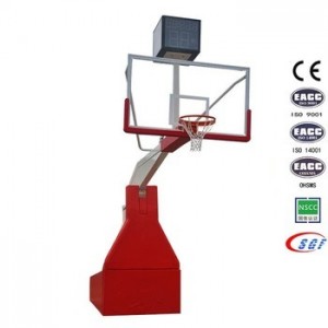Basketball khoom Txheej Electric Hydraulic Folding Basketball Sawv
