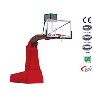 Top Quality Portable Glass Backboard Hydraulic Match Basketball System