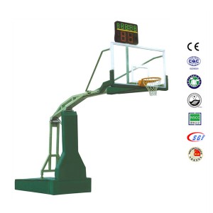 Mobil Atik pou Spò 10ft elektrik Hydraulique Basketball Kanpe Pou vann