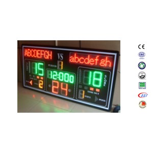 Muti-Function Tuỳ chỉnh Scoreboard LED bóng rổ 24 Clock Second Shot