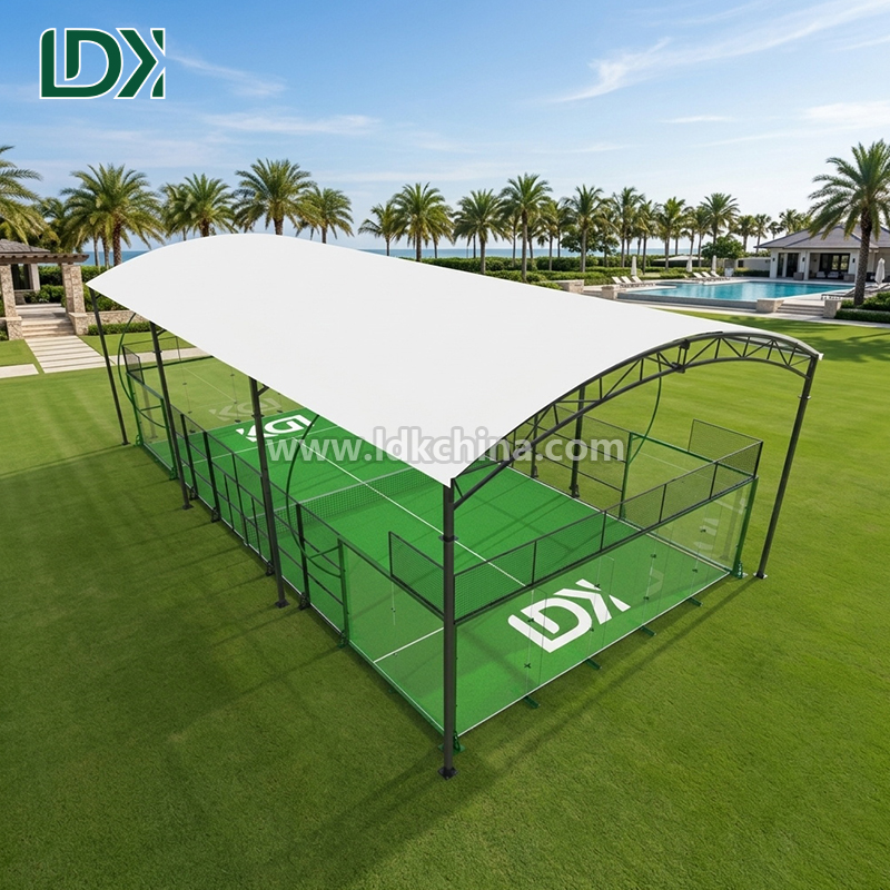 Durable Padel Court Fixed Roof Structure for Outdoor Sports Club with Weatherproof Steel Frame and UV Protection