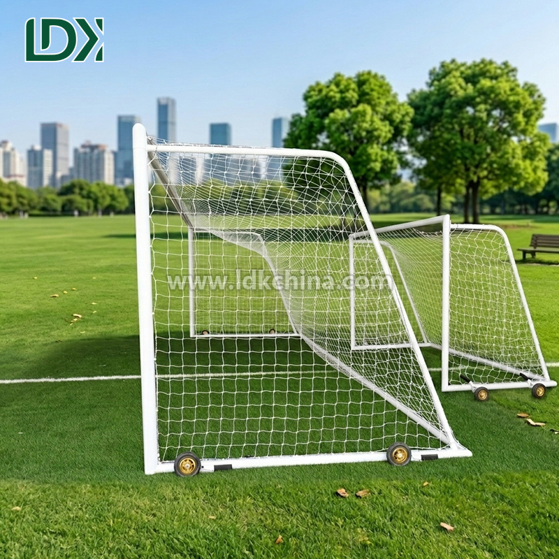 Full Size Movable Football Goal for Professional Soccer Training Weatherproof Steel Frame Outdoor Football Goal Post