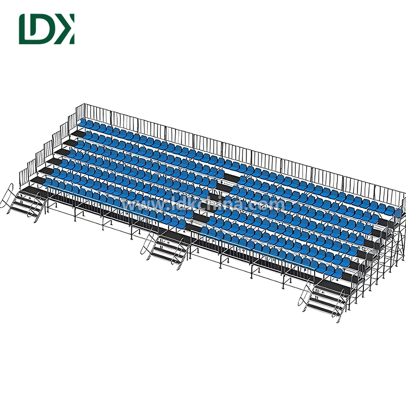 High Capacity Weatherproof Aluminum Bleachers for School Football Field Custom Outdoor Grandstand Seating System