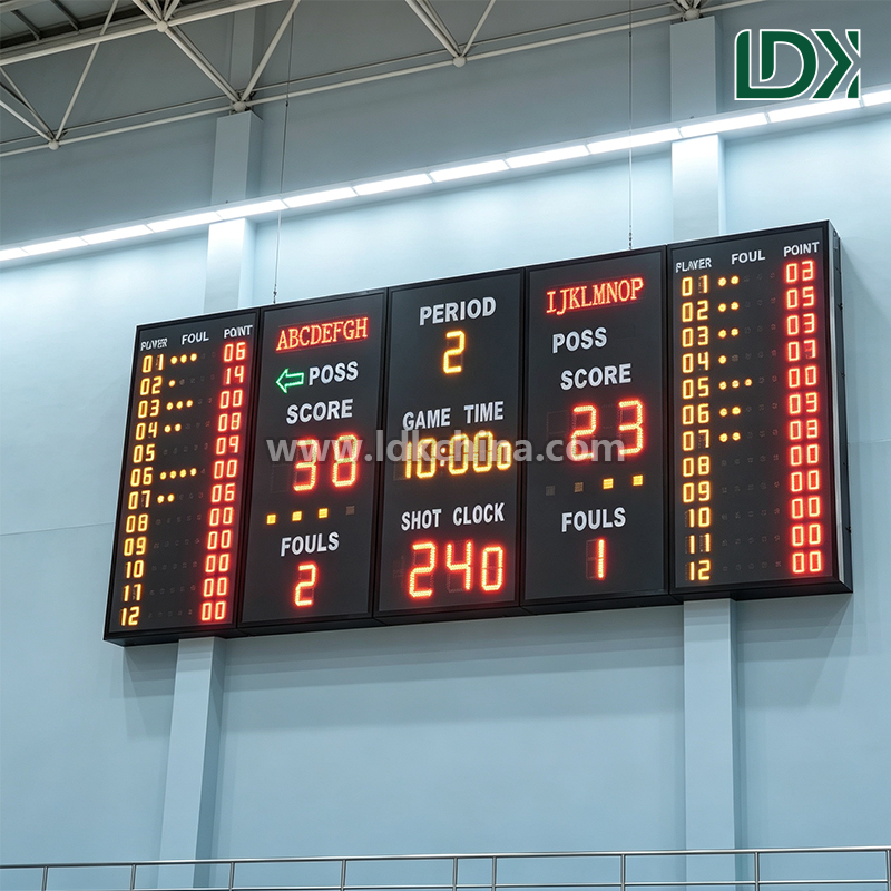 Professional Digital LED Basketball Scoreboard with Wireless Remote Control for FIBA Standard Indoor Stadium Games