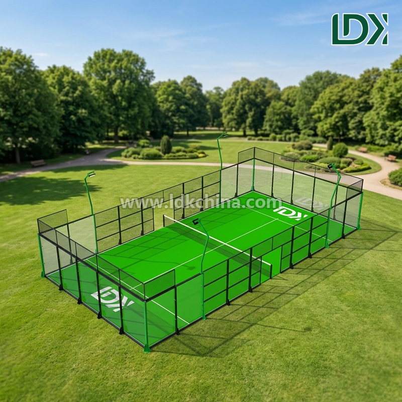 Full Panoramic Padel Tennis Court Manufacturer Wholesale Hot Dip Galvanized Steel Frame 12mm Glass For Indoor Outdoor Use