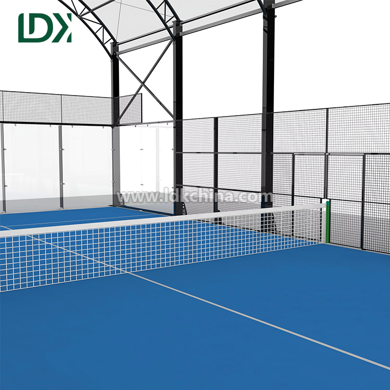 Premium Outdoor Community Padel Tennis Court Panoramic Roof Canopy and Glass Walls for Public Park Sports Facility