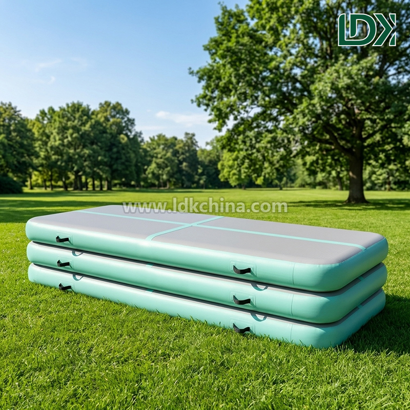 Custom Logo Gymnastic Inflatable Mat Air Track Tumbling Mat Pump Included for Cheerleading Dance Training