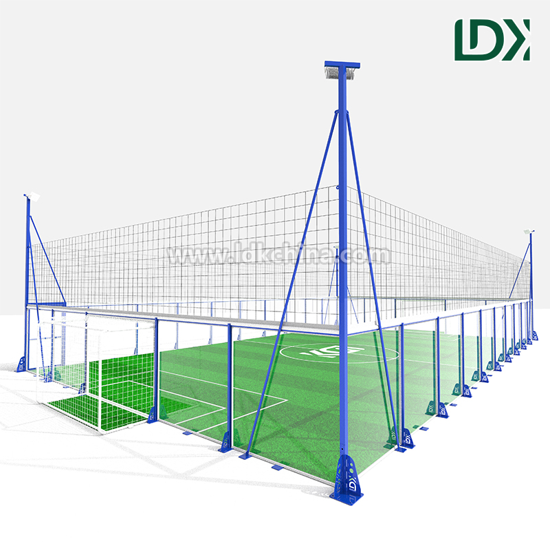 Tempered Glass Cage Football Field Soccer Court Premium Artificial Turf Steel Frame for Commercial Sports Venues Featured Image