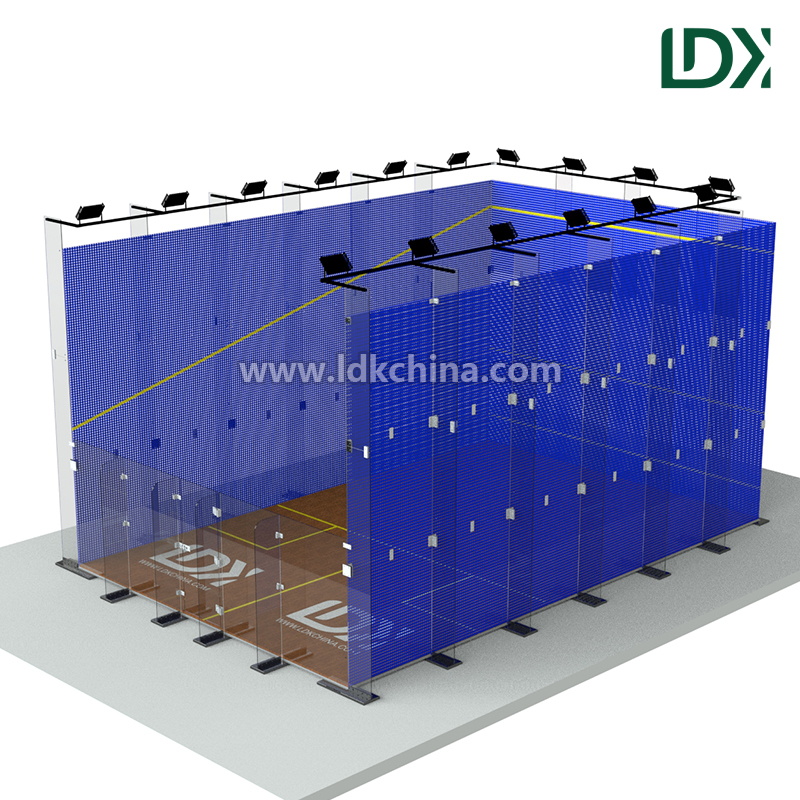 Professional All Glass Squash Court with 12mm Tempered Glass for Clubs and Competitions
