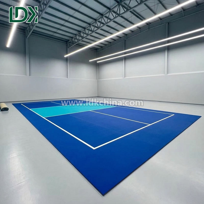Durable Weatherproof Pickleball Court Sport Flooring for Backyard Installation with Superior Shock Absorption
