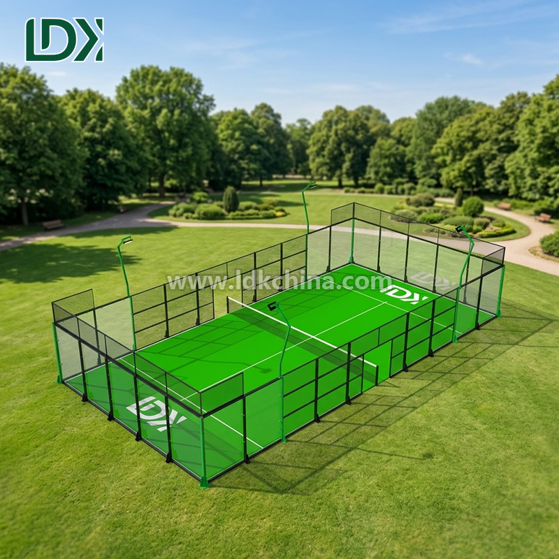 High Quality Panoramic Padel Tennis Court with 12mm Tempered Glass and Professional LED Lighting System for Sports Club