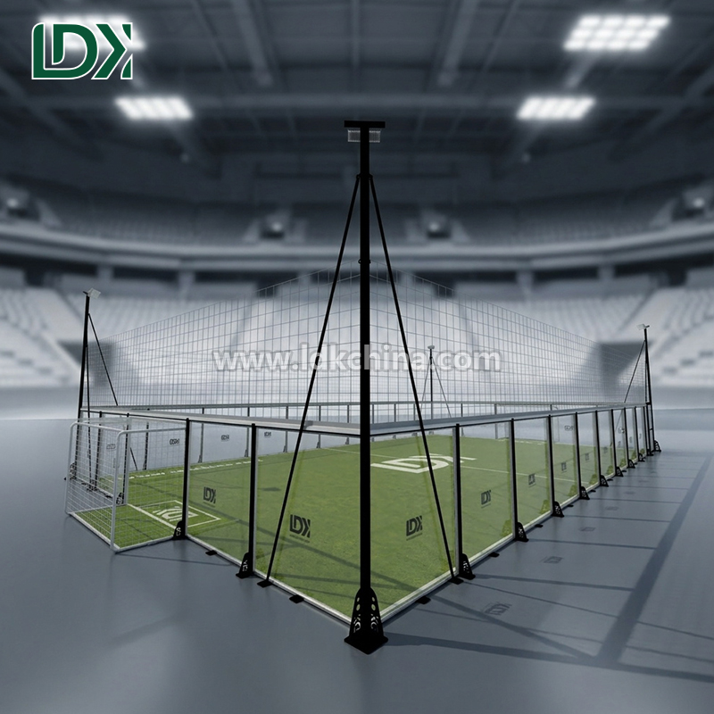 Transparent Glass Soccer Enclosure and Football Cage for Multi-Sport Use with Custom Dimensions and Easy Setup
