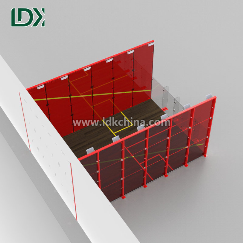 Professional Indoor Squash Court System with Standard Glass Backwall and Anti-Slip Wood Flooring for Sports Clubs