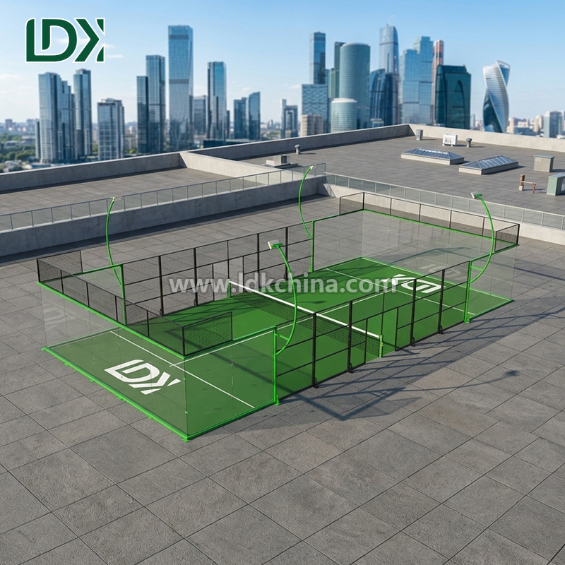 Custom Padel Tennis Court Indoor and Outdoor Use Galvanized Steel Frame Padel Court Construction with Turf and Net