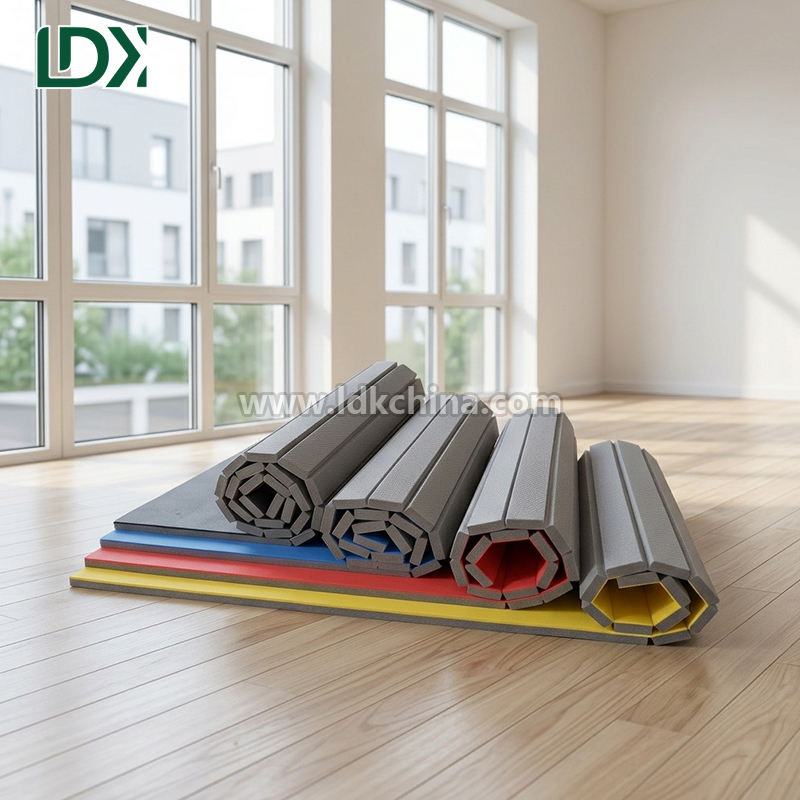 Professional Gymnastics Roll Mat for Cheerleading Tumbling XPE Foam High Density Shock Absorbent Foldable Floor Padding