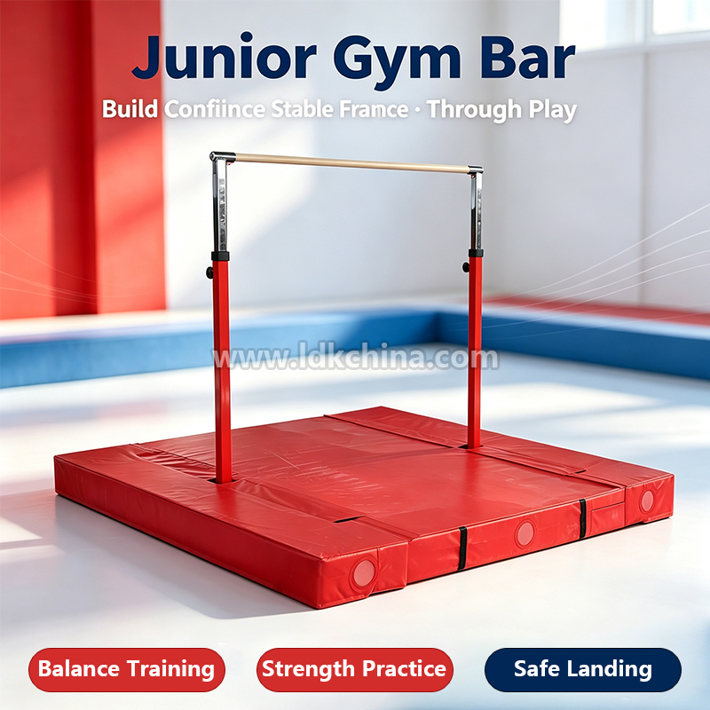 Height Adjustable Gymnastics Horizontal Bar for Kids Training Bar with Stable Base for Home Gymnastic Practice