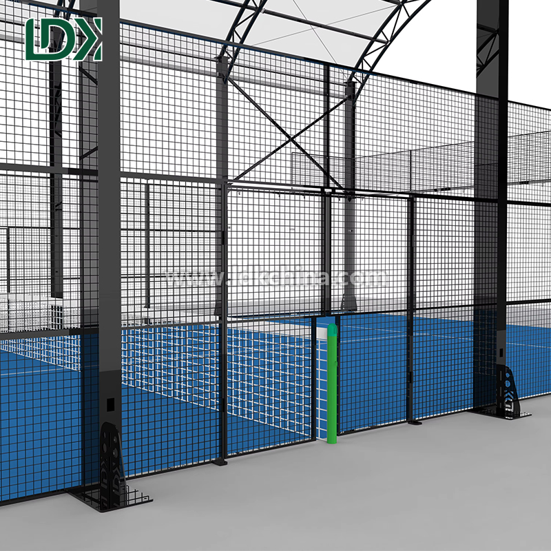 Premium Outdoor Community Padel Tennis Court Panoramic Roof Canopy and Glass Walls for Public Park Sports Facility