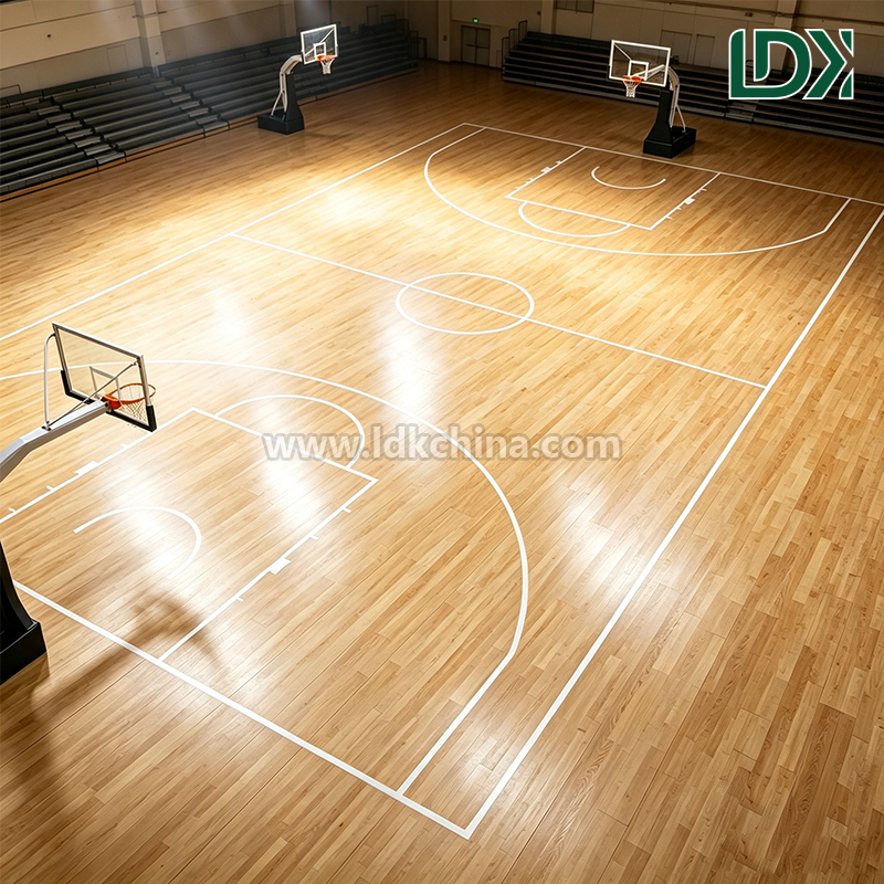 Professional Maple Hardwood Basketball Court Flooring with Shock Absorption System Suited to School Gymnasium Arena