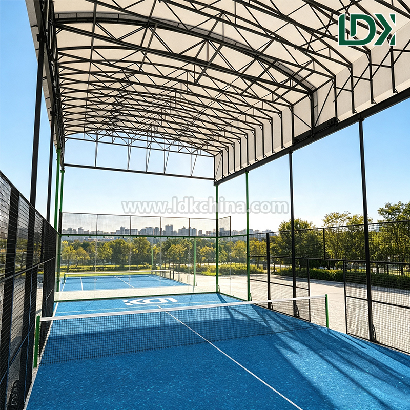Turnkey Retractable Roof Padel Court System Maximize Court Utilization Indoor Comfort Outdoor Play One Roof Solution