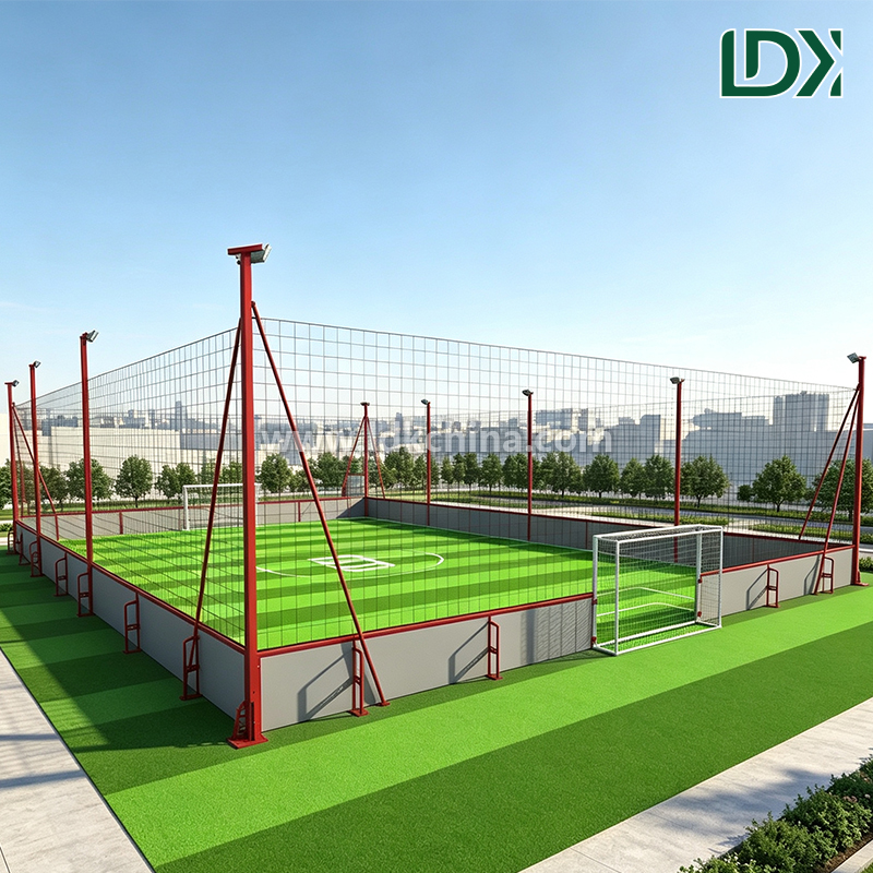 Customized 5-a-Side Cage Football Field Artificial Turf Pitch Hot Dip Galvanized Steel Fence Soccer Court for Clubs
