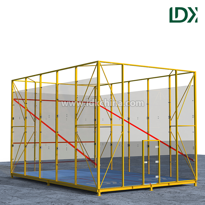 Weatherproof Outdoor Squash Court 12mm Tempered Glass Wall and Galvanized Steel Frame for Sports Facility Projects