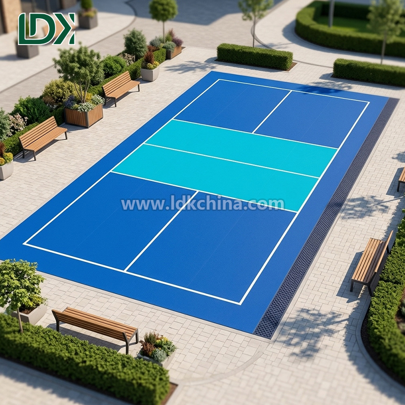 Durable Weatherproof Pickleball Court Sport Flooring for Backyard Installation with Superior Shock Absorption