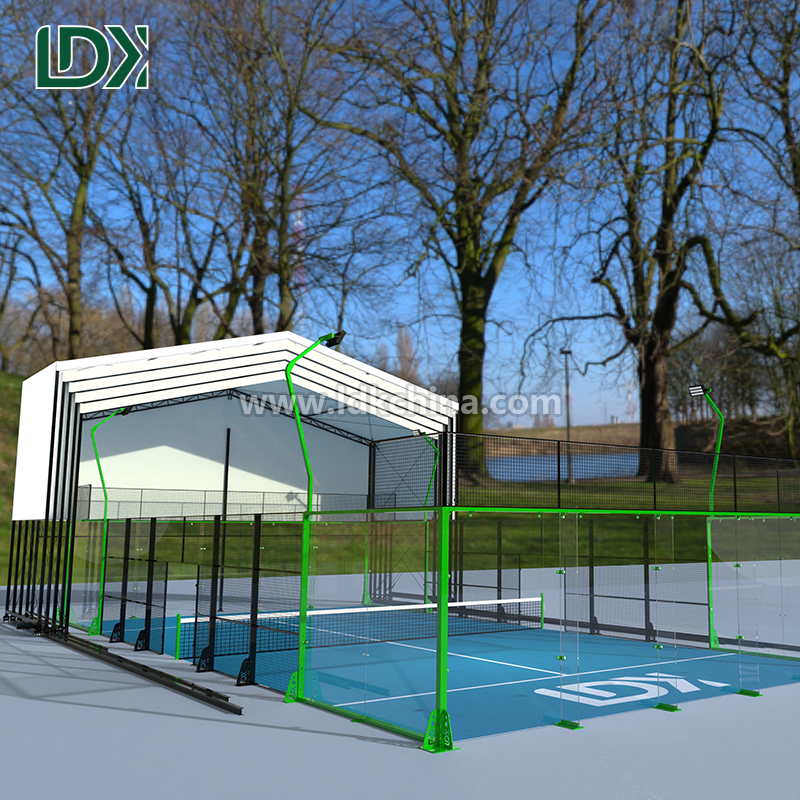 Professional Padel Court with Electric Opening Roof and Professional Turf for Indoor Outdoor Multi-Purpose Use