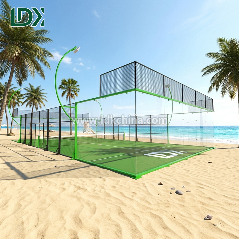 Custom Padel Tennis Court Indoor and Outdoor Use Galvanized Steel Frame Padel Court Construction with Turf and Net