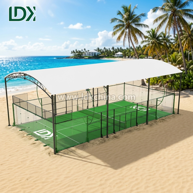 Durable Padel Court Fixed Roof Structure for Outdoor Sports Club with Weatherproof Steel Frame and UV Protection