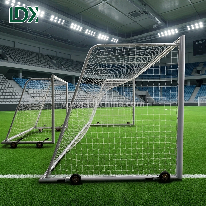 Full Size Movable Football Goal for Professional Soccer Training Weatherproof Steel Frame Outdoor Football Goal Post