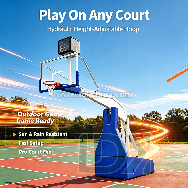 Professional FIBA Standard Electric Hydraulic Basketball Hoop with Transparent Backboard for Indoor Stadium Training