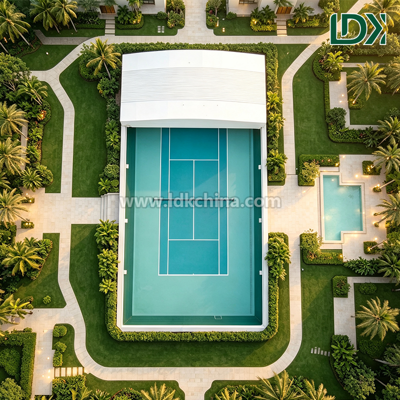 Electric Retractable Roof for Pickleball Courts – Motorized Opening System for All Weather Outdoor Pickleball Play Year Round Operation