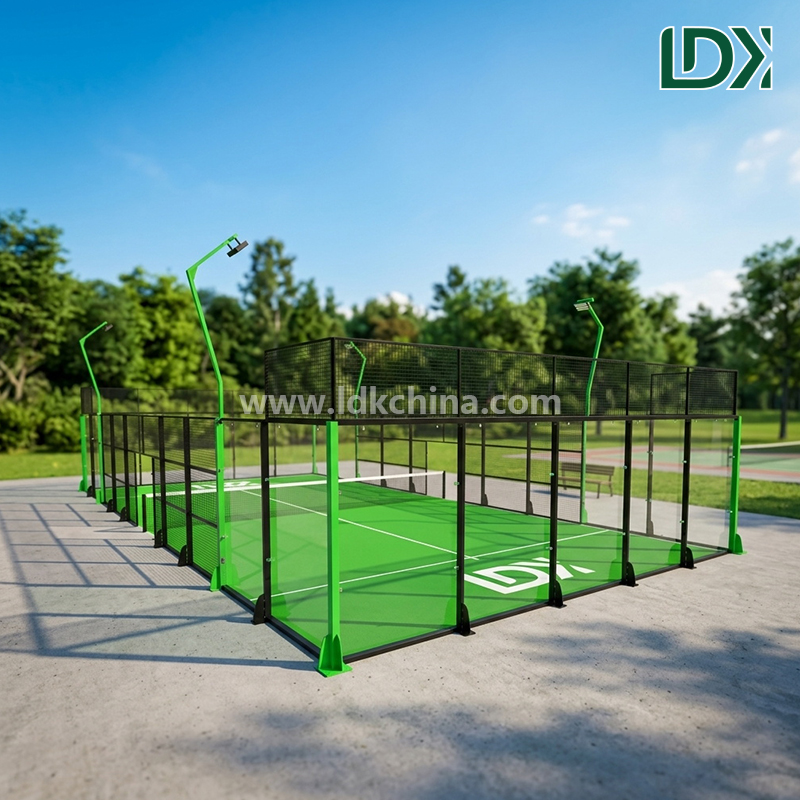 Full Panoramic Padel Tennis Court Manufacturer Wholesale Hot Dip Galvanized Steel Frame 12mm Glass For Indoor Outdoor Use
