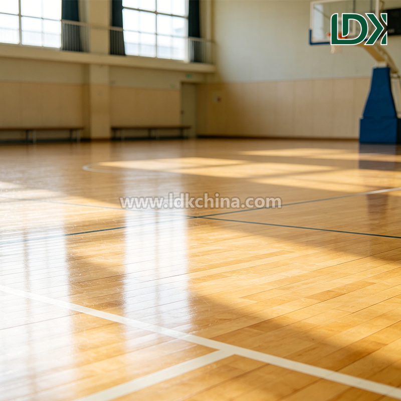 Professional Maple Hardwood Basketball Court Flooring with Shock Absorption System Suited to School Gymnasium Arena