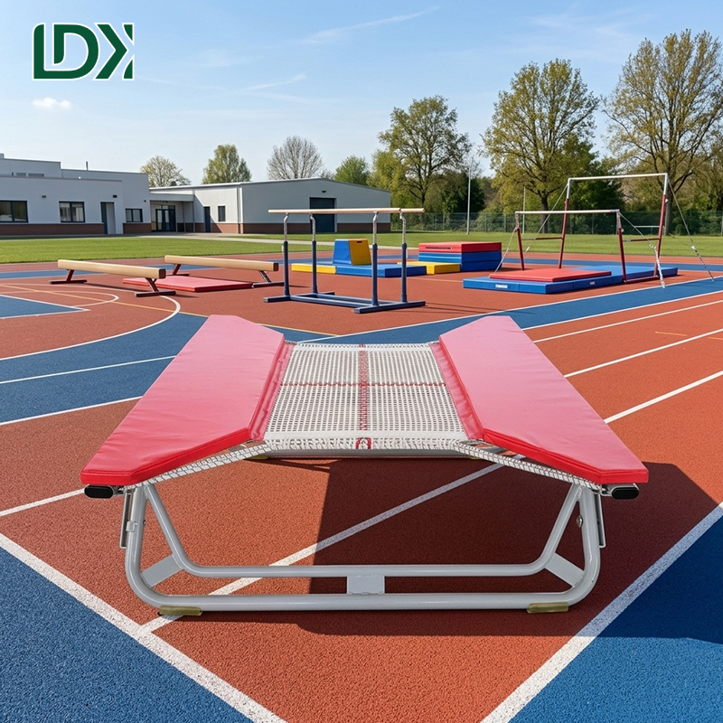 LDK Sports Equipment Manufacturers Custom Size Indoor Gymnastics Training Professional Competition Trampoline for Kids Oxford