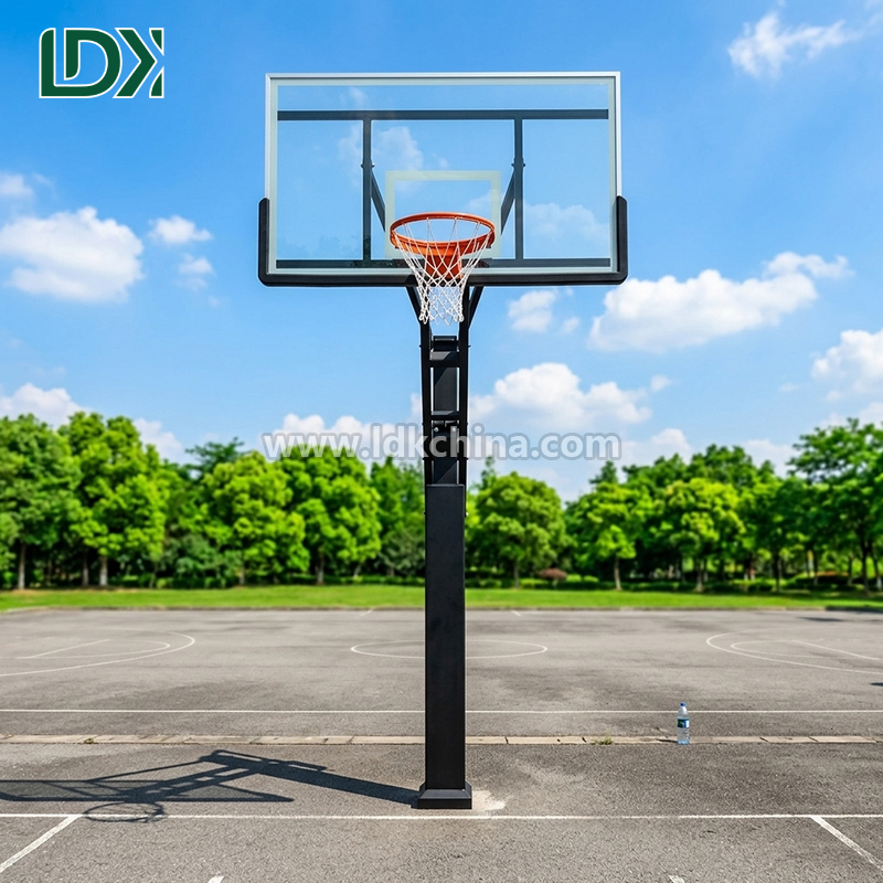 Premium Weatherproof Height Adjustable Inground Basketball Stand for Schools and Residential Backyard Court Systems Featured Image