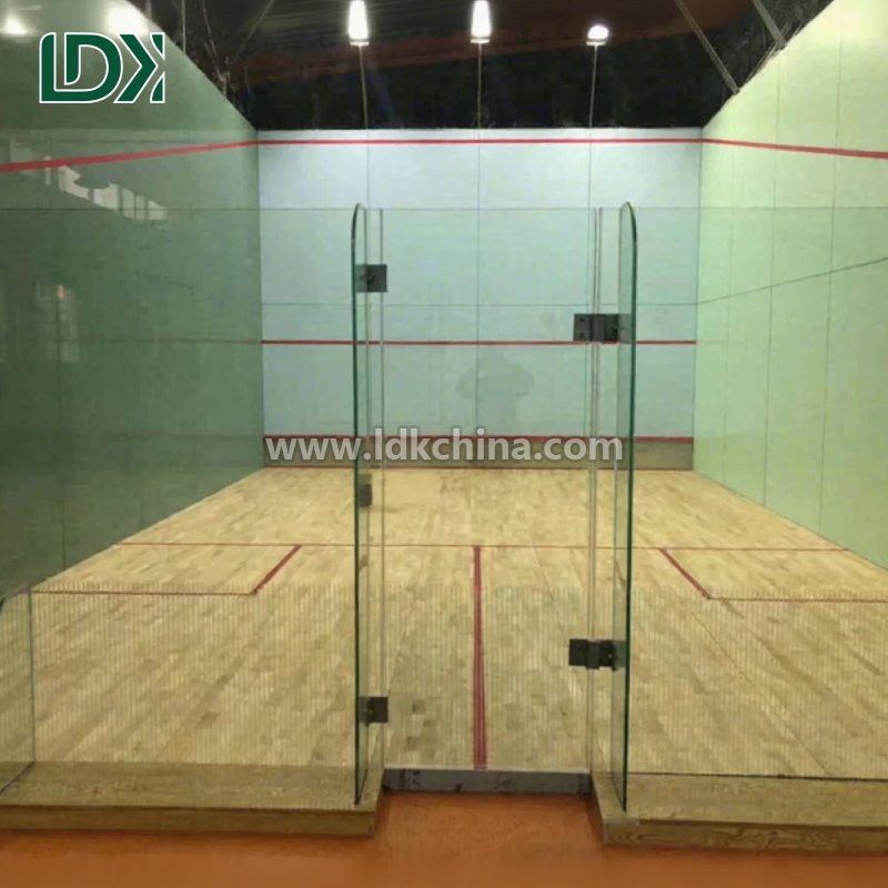 Professional Squash Court Construction with Standard Safety Tempered Glass Walls and Shock Absorbent Wood Flooring