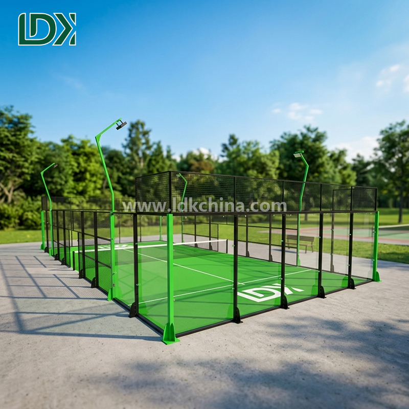 High Quality Panoramic Padel Tennis Court with 12mm Tempered Glass and Professional LED Lighting System for Sports Club
