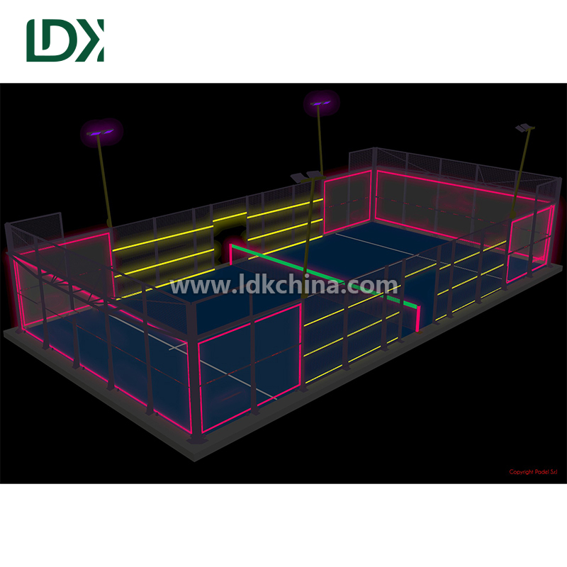 Panoramic Glow Padel Court Luminous Neon Padel Tennis Court Manufacturer for Indoor and Outdoor Sports Facilities Featured Image