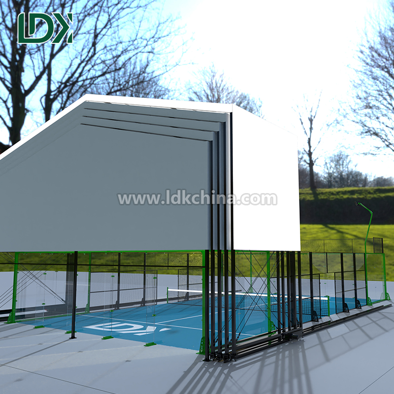 Professional Padel Court with Electric Opening Roof and Professional Turf for Indoor Outdoor Multi-Purpose Use
