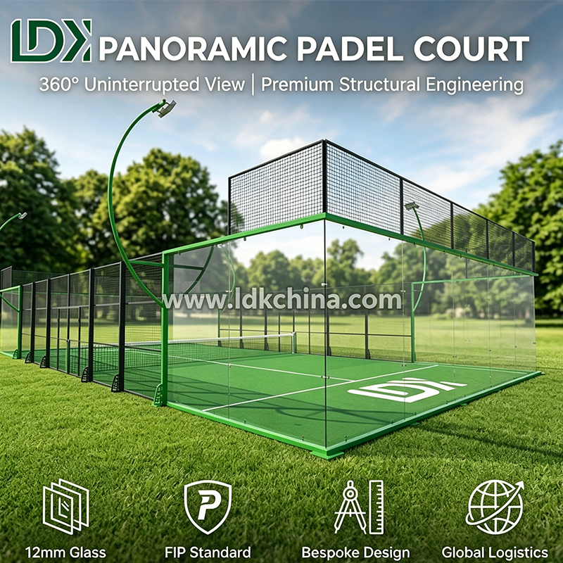 Custom Padel Tennis Court Indoor and Outdoor Use Galvanized Steel Frame Padel Court Construction with Turf and Net Featured Image