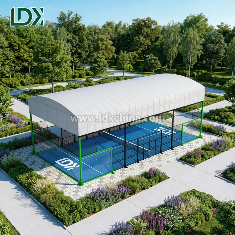 Panoramic Roof Padel Tennis Court with 12mm Tempered Glass and Professional Artificial Grass for High-End Sports Clubs