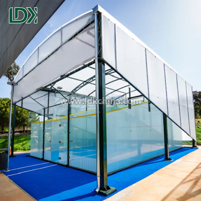 Professional Squash Court Construction with Standard Safety Tempered Glass Walls and Shock Absorbent Wood Flooring