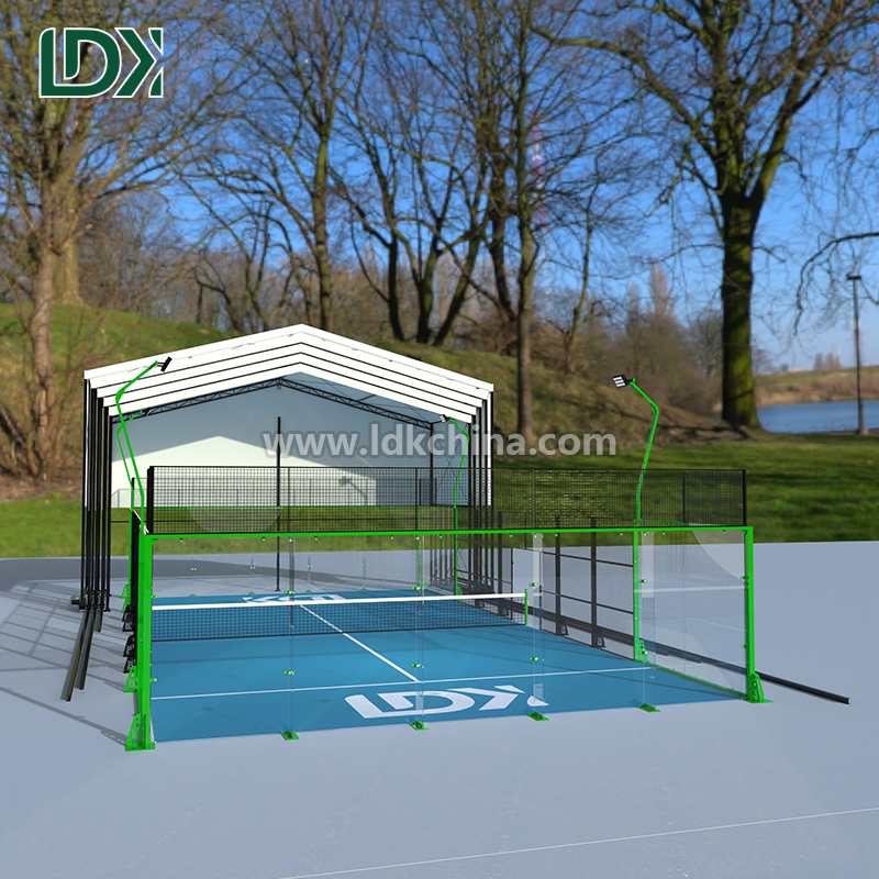 Professional Padel Court with Electric Opening Roof and Professional Turf for Indoor Outdoor Multi-Purpose Use