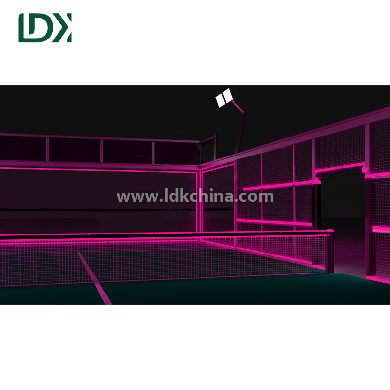 Panoramic Glow Padel Court Luminous Neon Padel Tennis Court Manufacturer for Indoor and Outdoor Sports Facilities