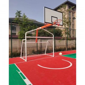 LDK sports equipment New design steel basketball hoop and soccer goal 2 in 1 for school