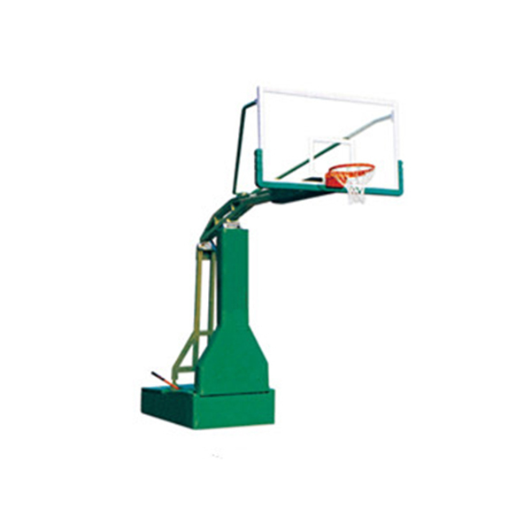 Indoor training glass backboard manual hydraulic basketball stand